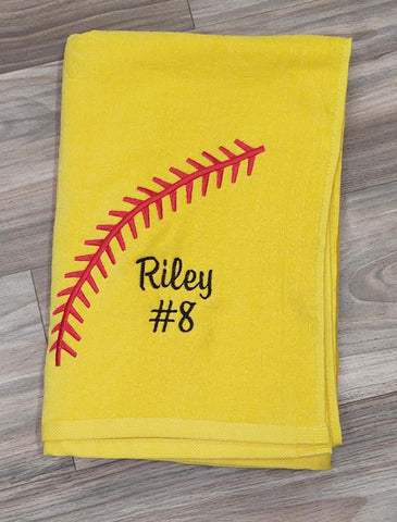 Softball Beach Towel - Forever Stitches