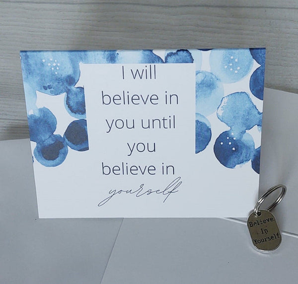 I Believe in You Card and Key Chain - Forever Stitches